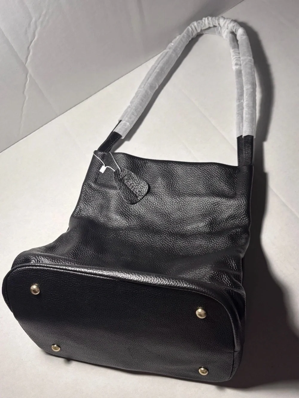 Kattee Women's Black Soft Pebbled Leather Hobo Shoulder Bag — NWT